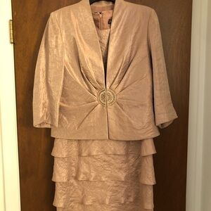 Blush Dress/Jacket Set Classic Mother of the Bride Formal Sleeveless Tiered